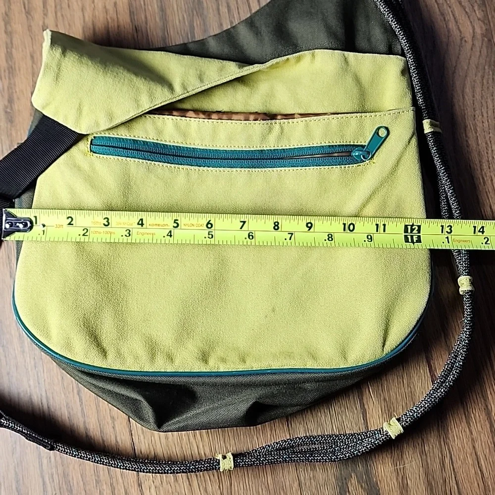 Kavu Green and Yellow Sling Bag